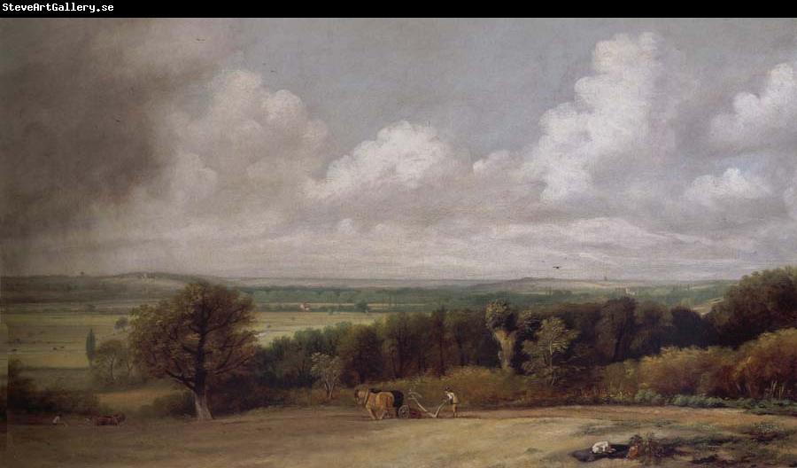 John Constable A ploughing scene in Suffolk